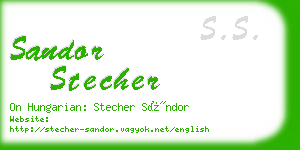 sandor stecher business card